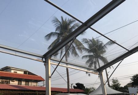 Terpal transparan atap - Terpal transparan penuh kanopi